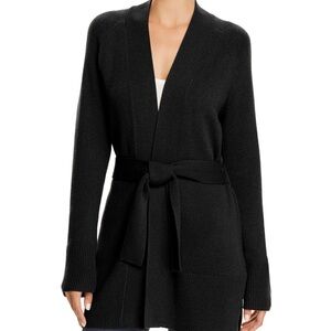 Theory Malinka Belted Cardigan, 100% cashmere, black, small